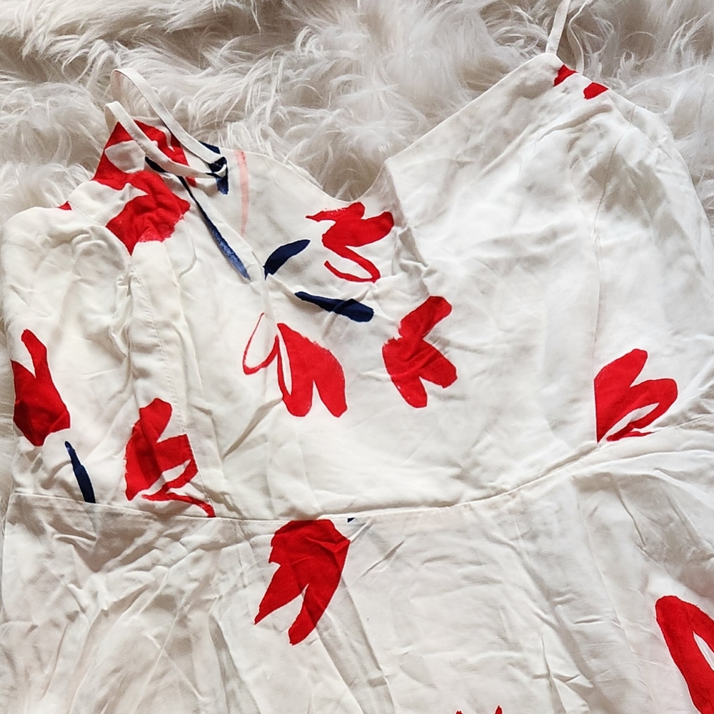 Red and white summer dress